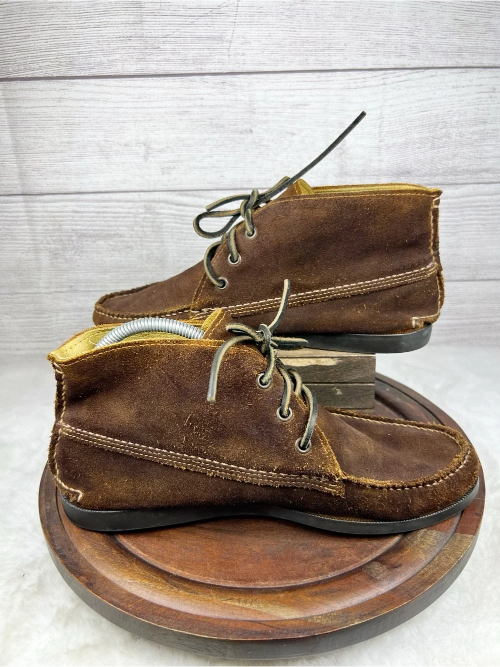 Quoddy Mens Chukka Boots Brown Leather Suede Moccasin Amazonas Shoes Size 9